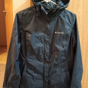 Womens Blue Columbia Omni Tech Size M Windbreaker Hooded Jacket